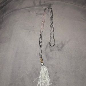 Long Beaded Buddha Head Necklace